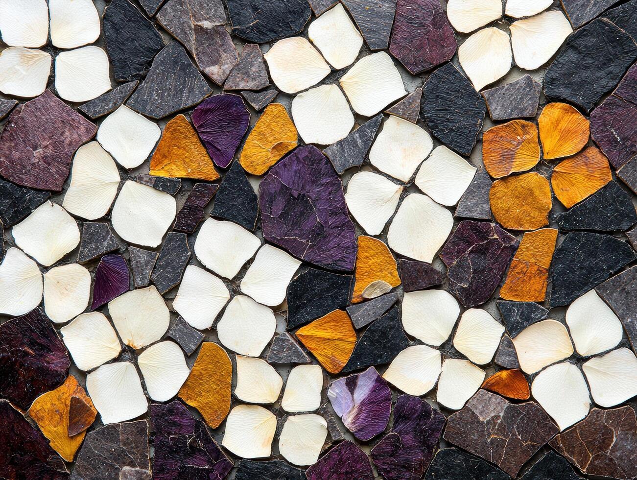 Colorful mosaic pattern with natural stone tiles photo