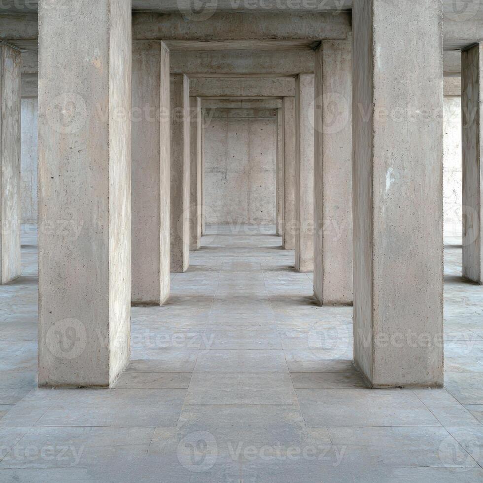 Minimalist concrete architecture interior photo