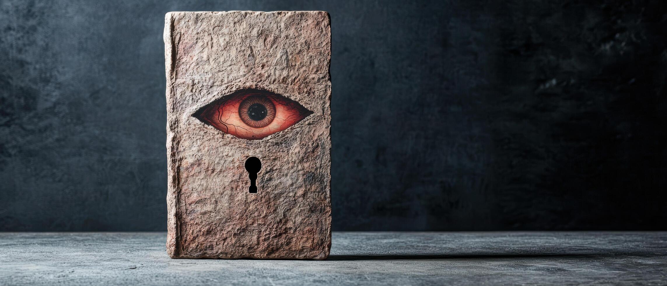 mysterious eye on stone tablet photo