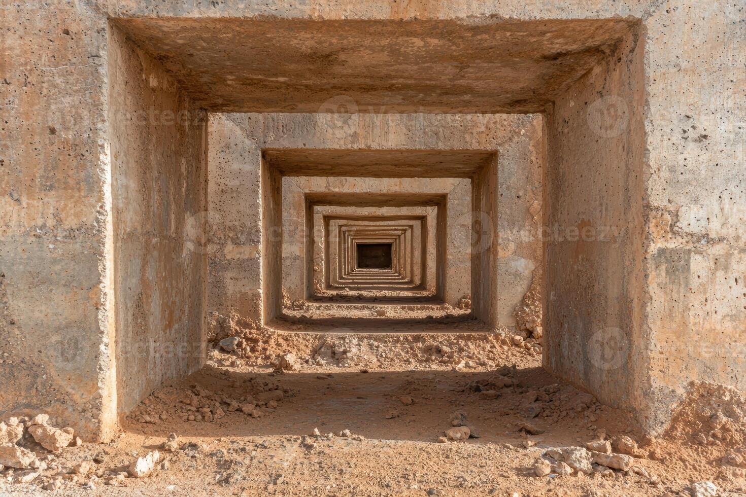 Mysterious underground tunnel leading to the unknown photo