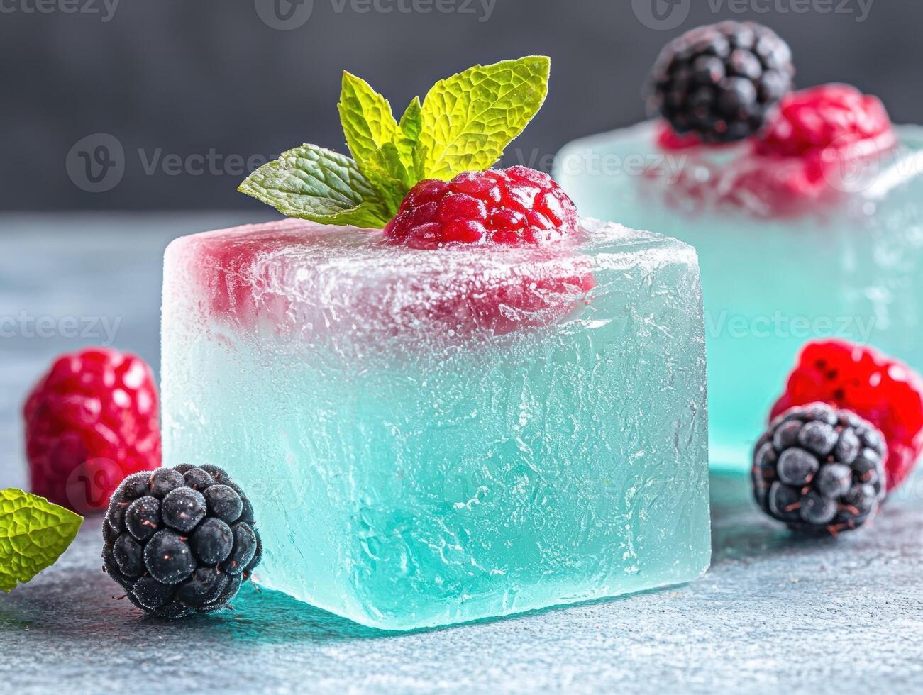 Refreshing frozen dessert with fresh berries photo