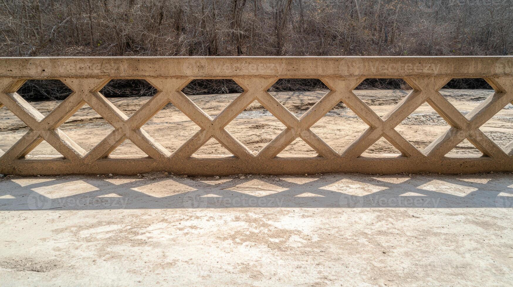 Wooden lattice fence with diamond pattern photo