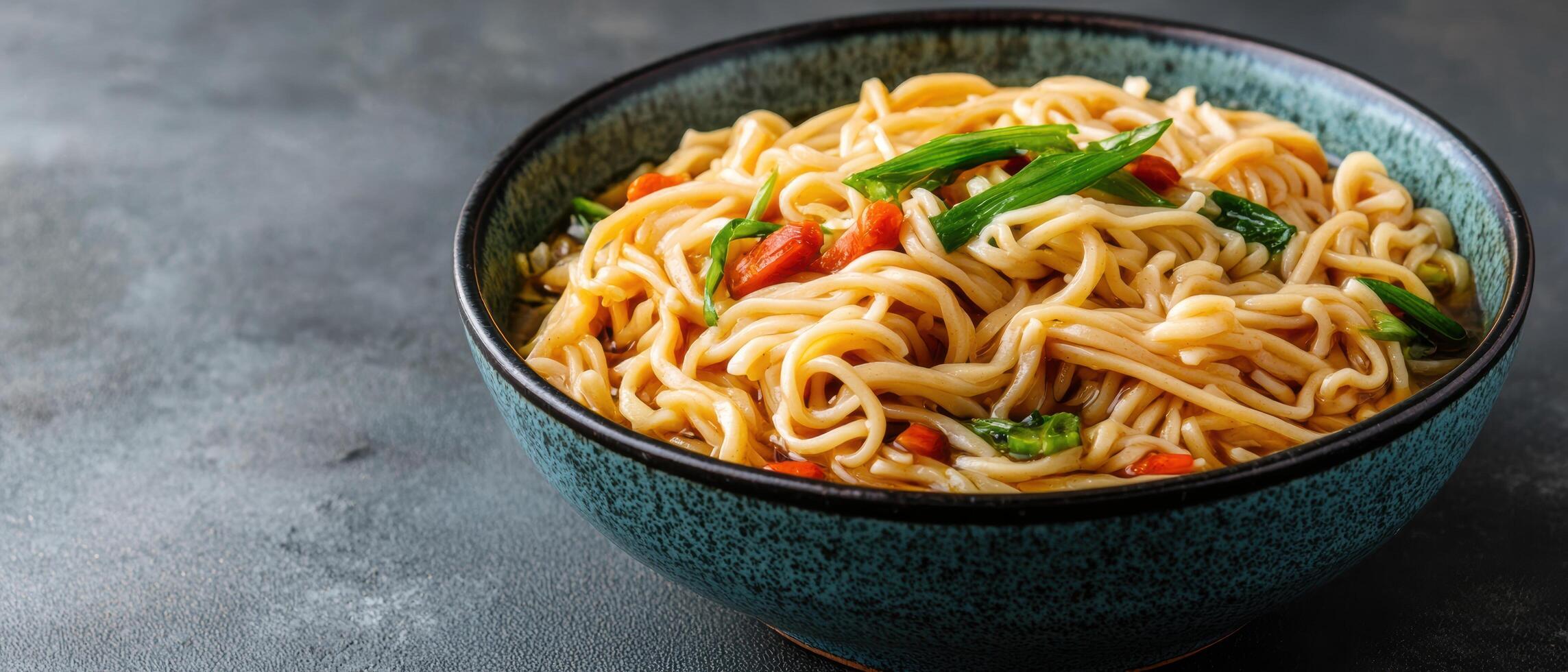 Delicious asian noodle dish with vegetables photo