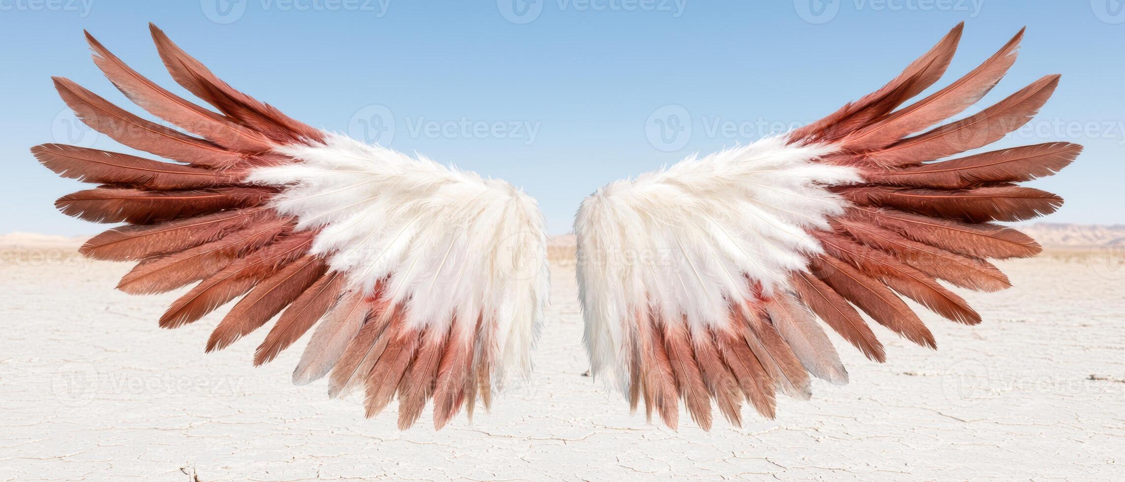 Majestic angel wings in the desert photo