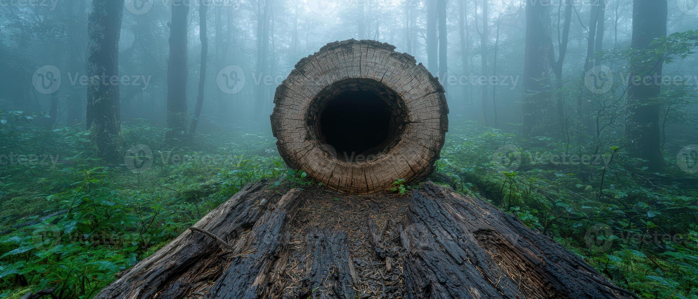 Mysterious forest tunnel photo
