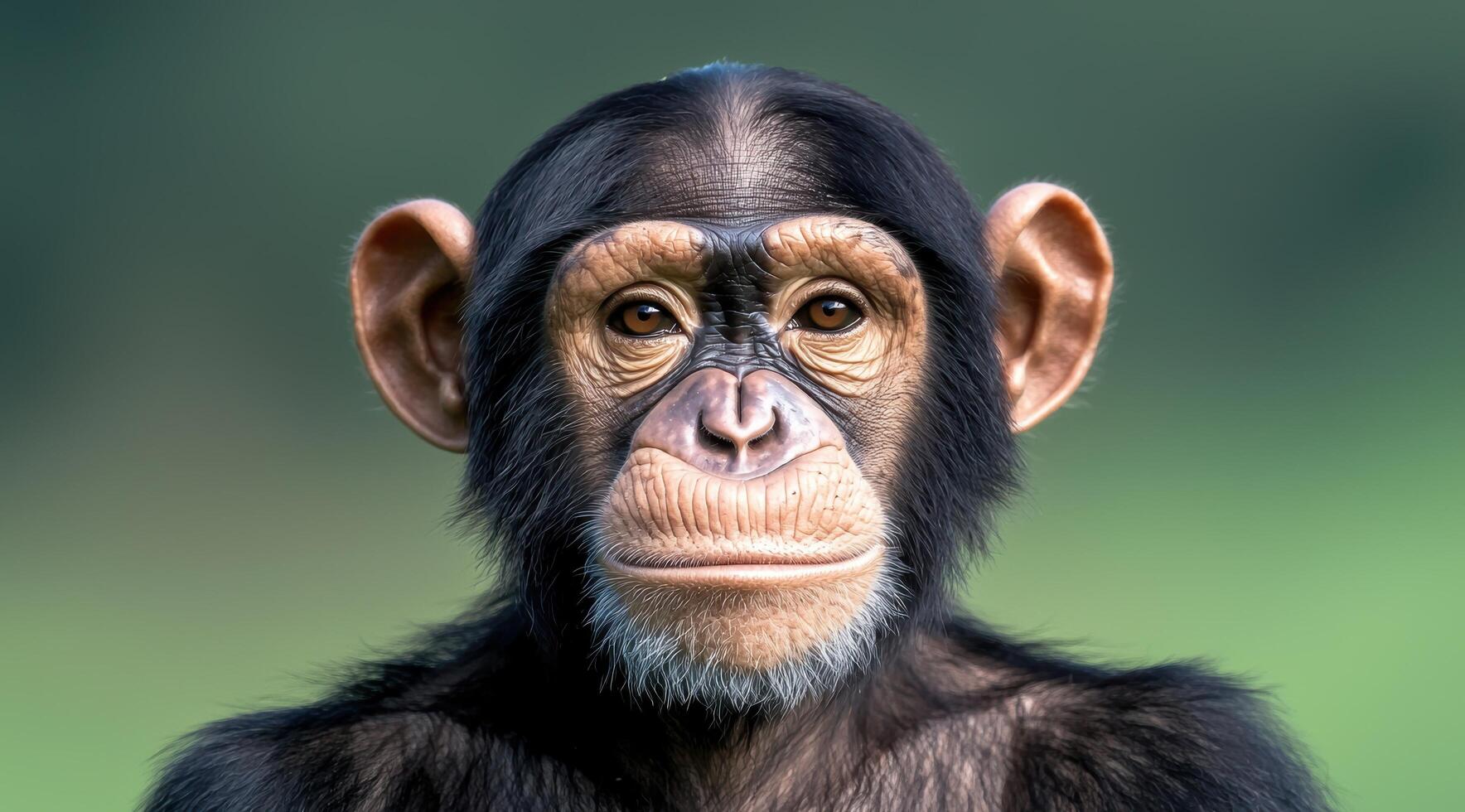 close up portrait of a chimpanzee photo