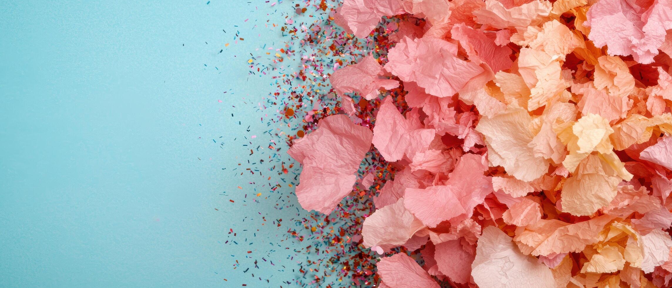 vibrant floral background with confetti photo