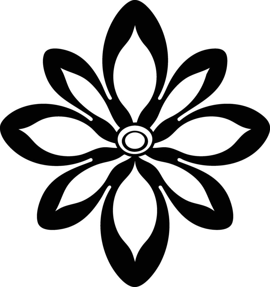 A flower design in black and white vector