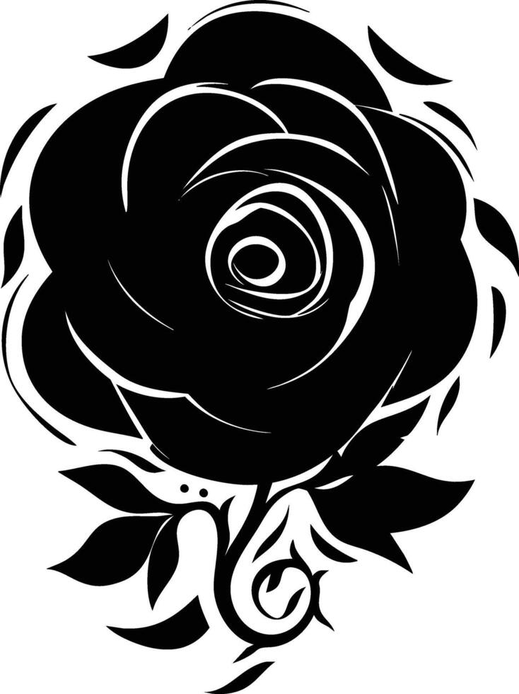 A black rose with a swirl in the middle vector