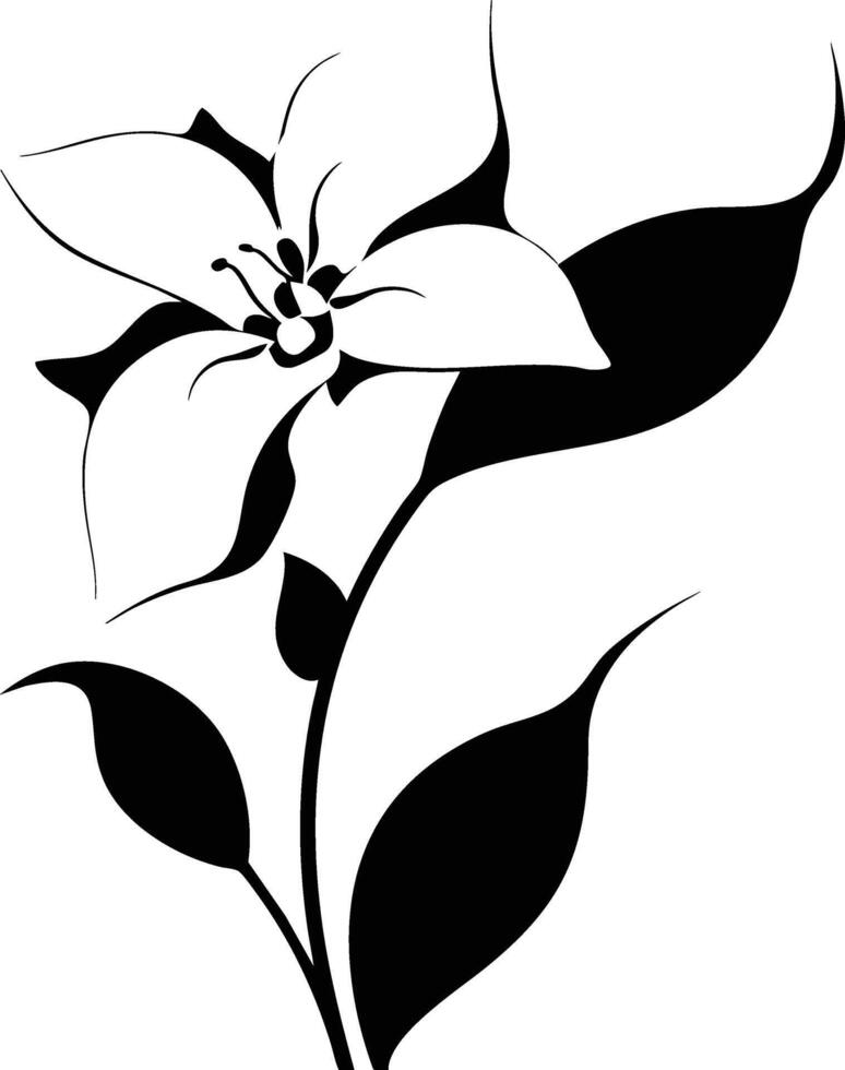 Black and white flower clip art vector
