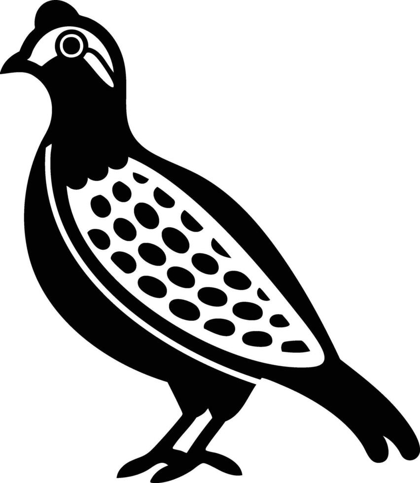 A black and white pheasant silhouette vector
