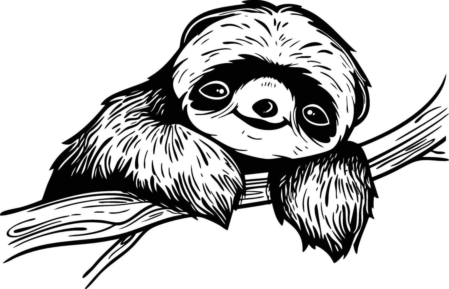 Sloth on a branch vector