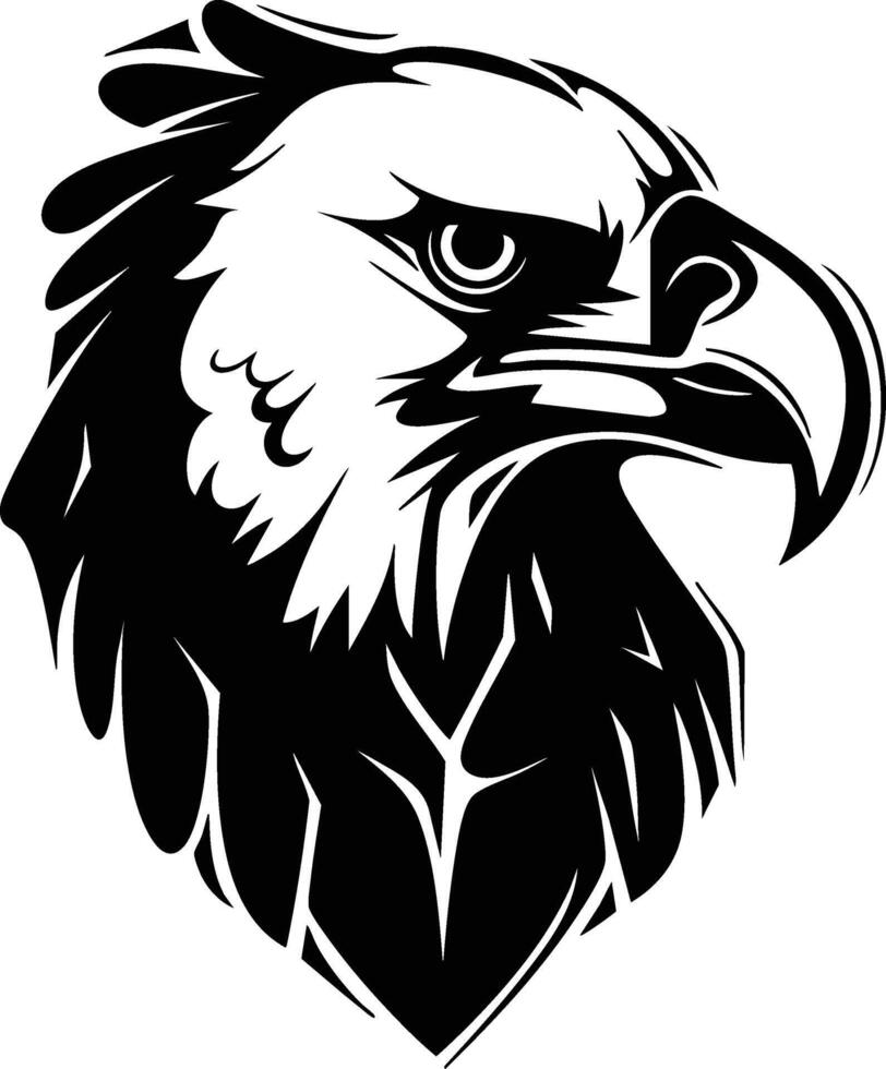 An eagle head with a black and white background vector