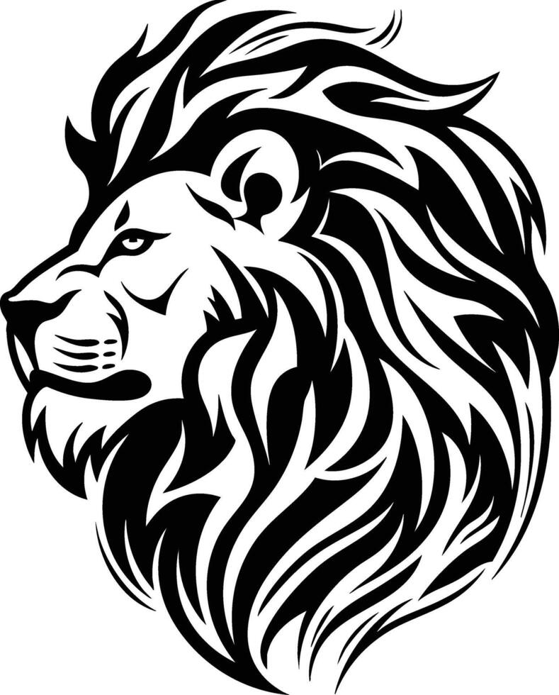 Lion head tattoo design vector
