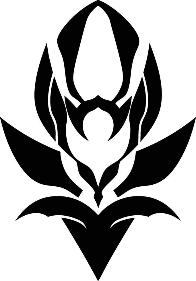 A black and white logo of a flower vector