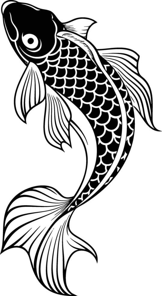 Koi fish tattoo design vector