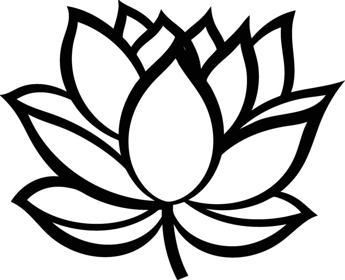 Lotus flower coloring pages vector