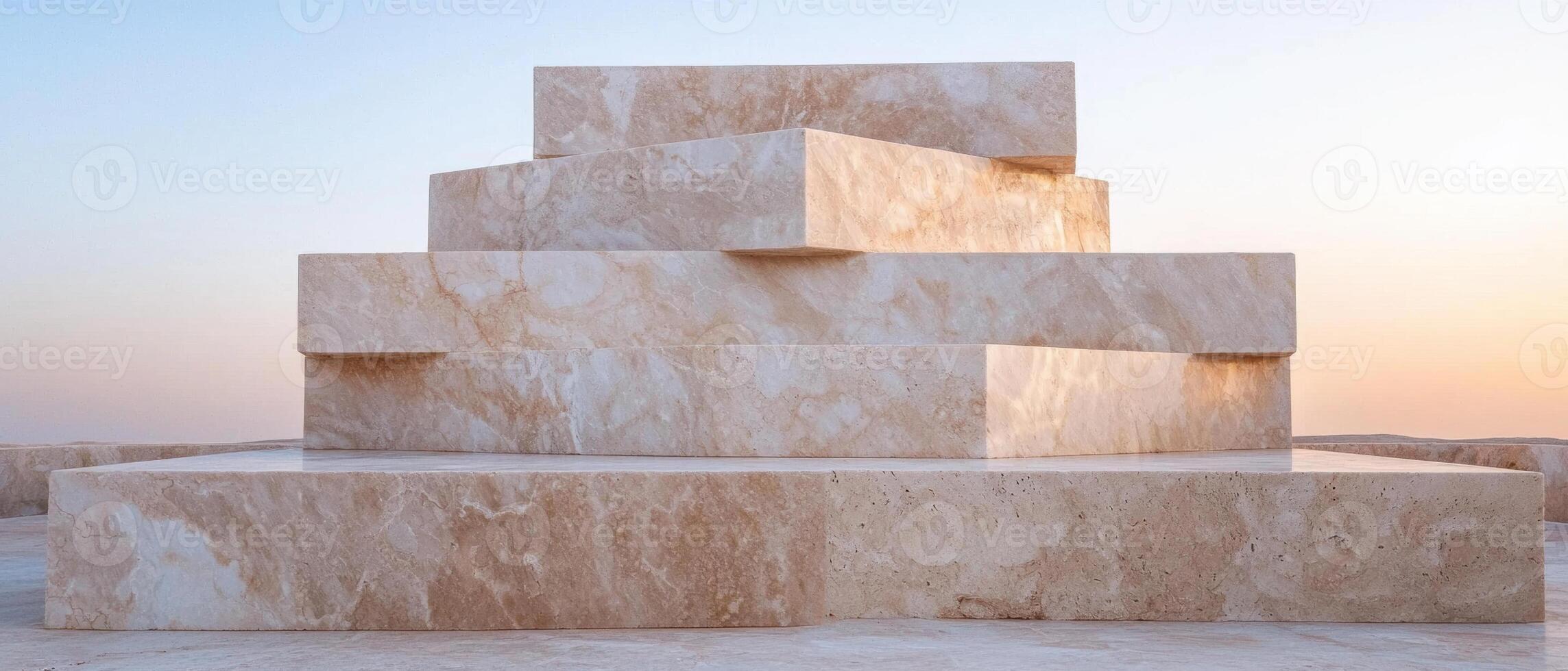 modern architectural design with stone blocks photo