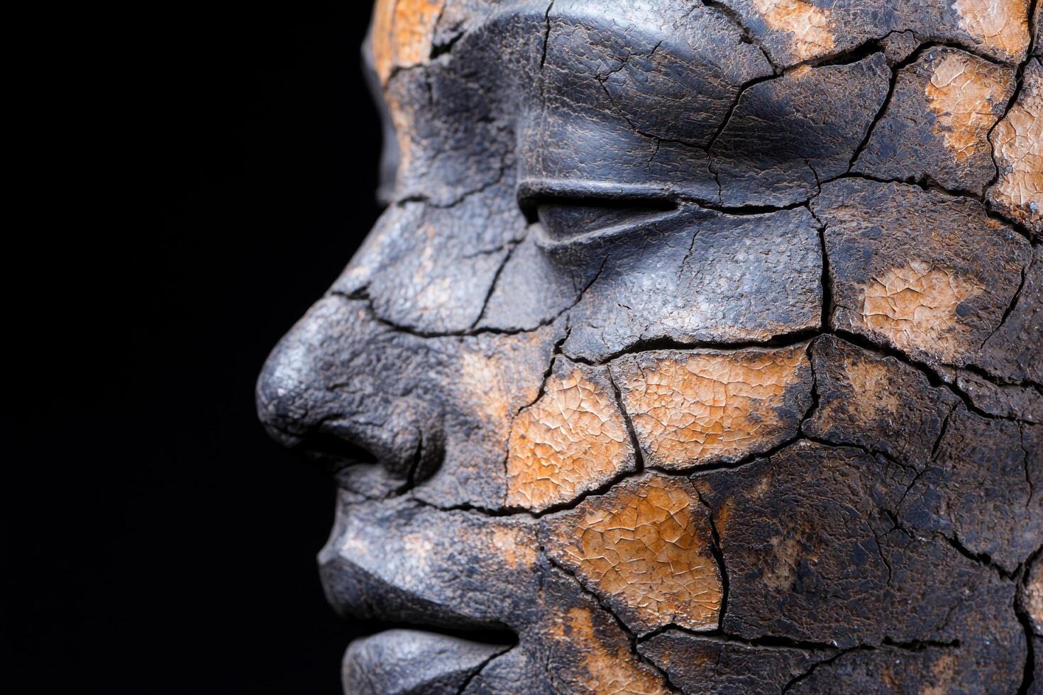 Cracked and weathered rock texture photo