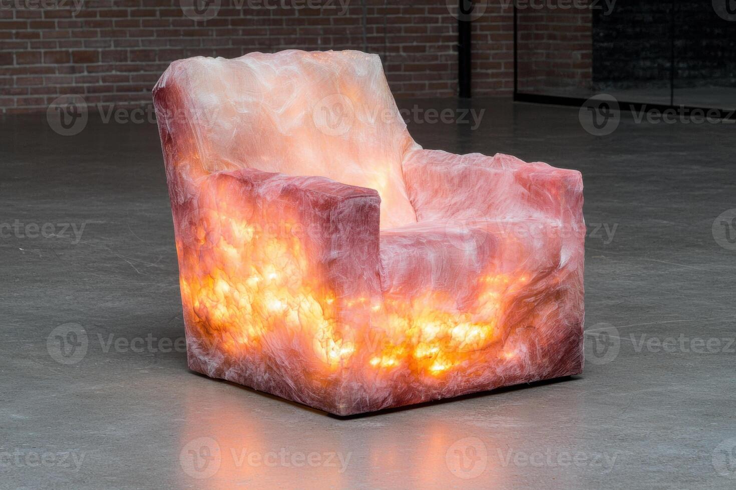 Glowing pink crystal chair photo