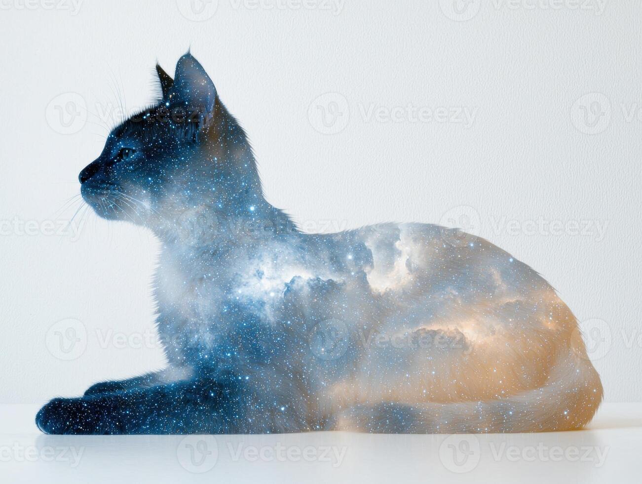 Cosmic cat with galaxy fur photo