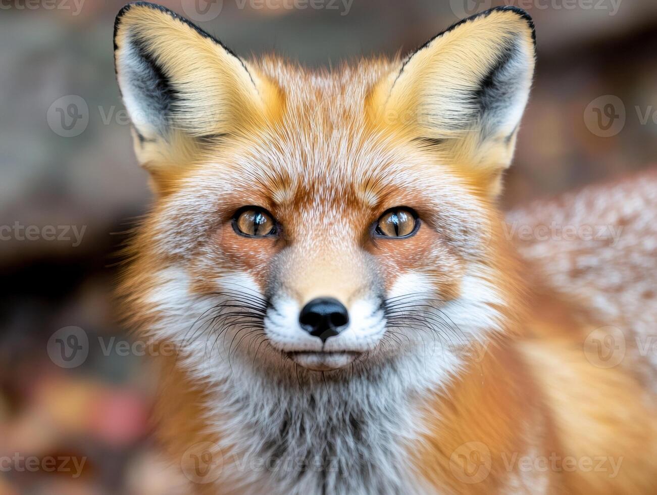 close up of a curious red fox photo