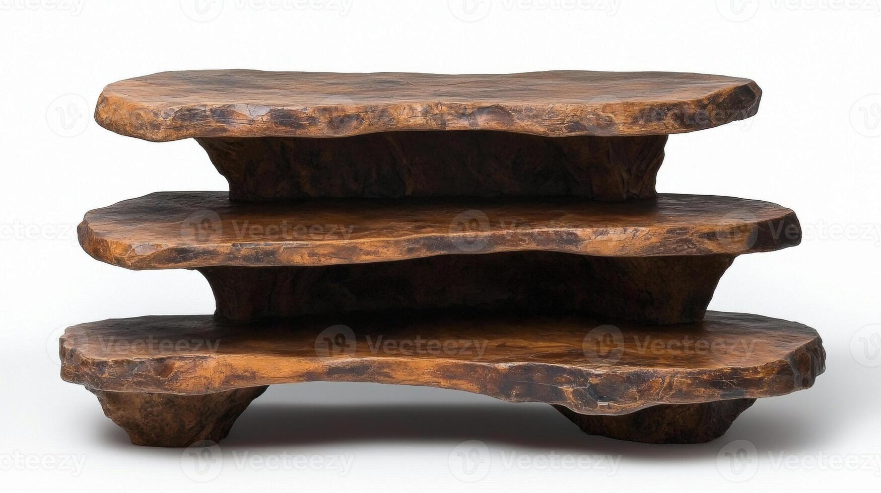 rustic wooden display shelves photo