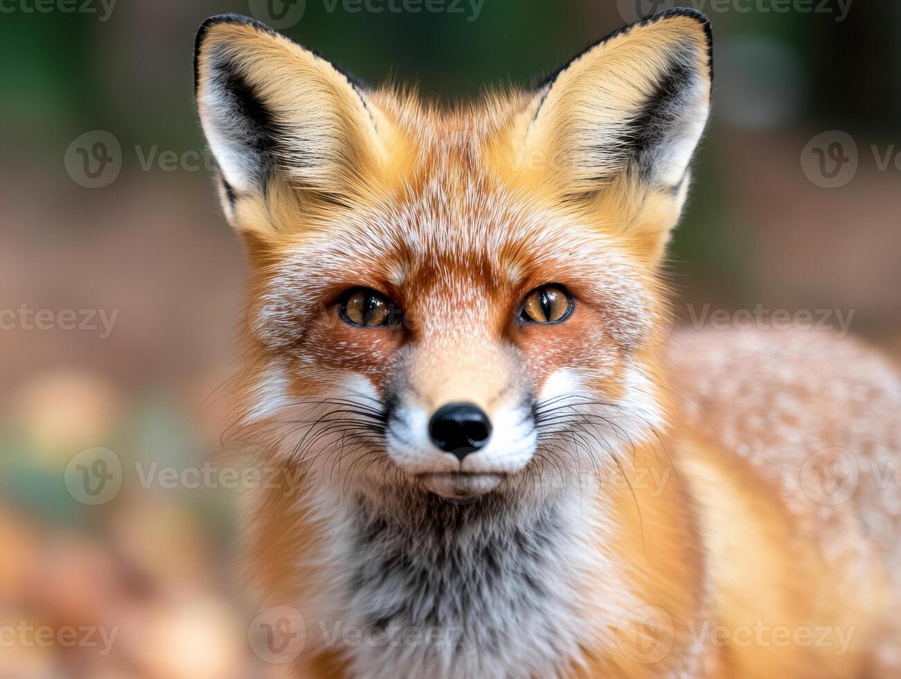 close up portrait of a curious red fox photo