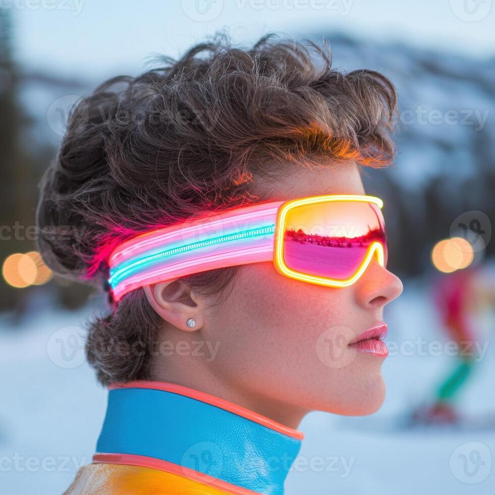 Colorful winter sports goggles photo