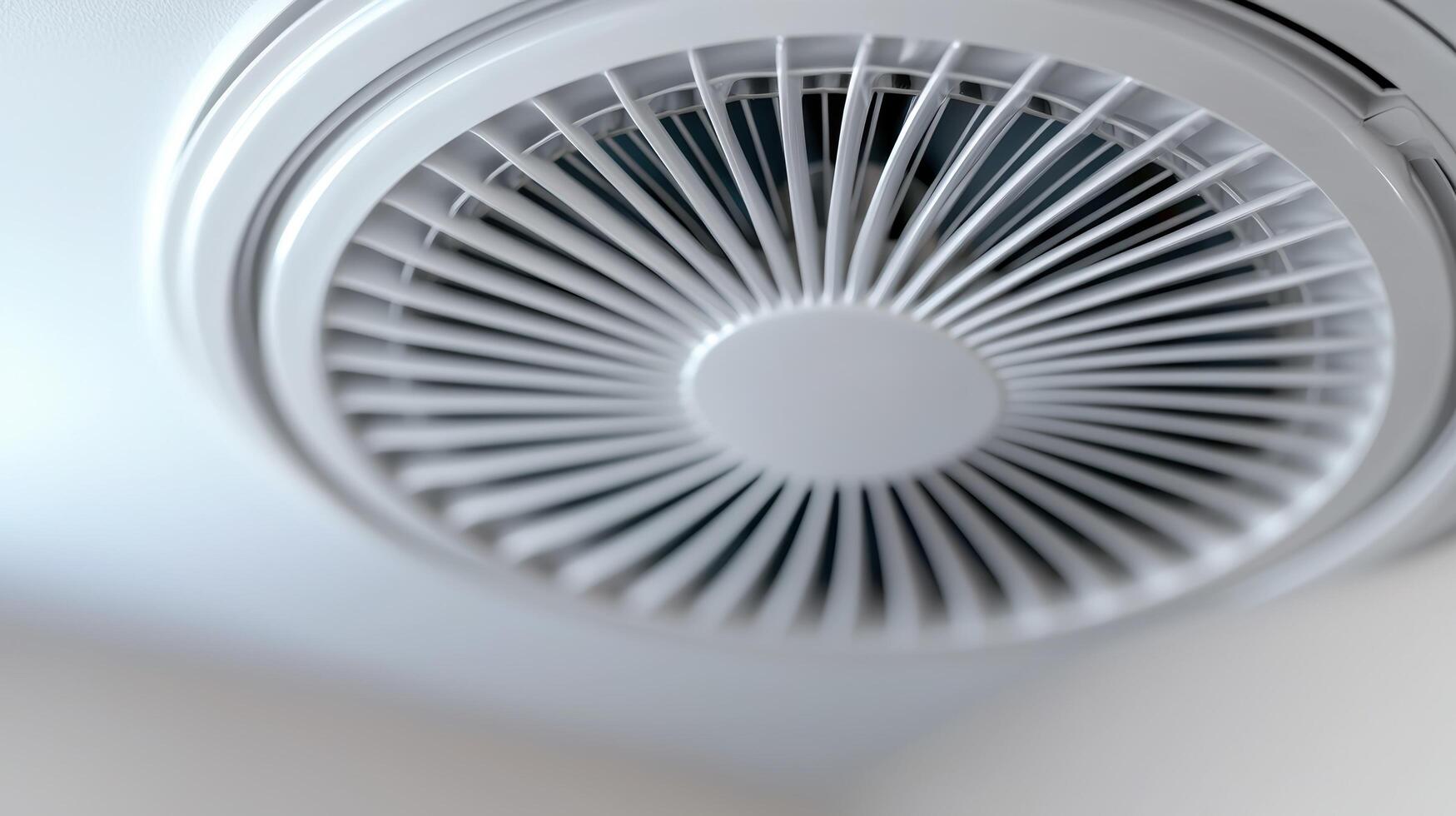 close up of a modern fan with radial blades photo