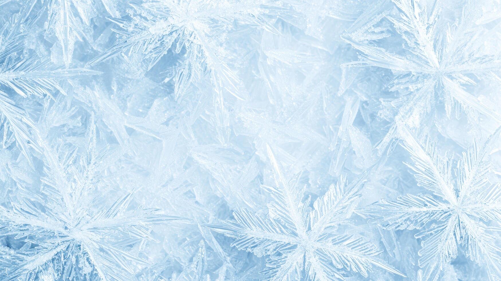 Intricate patterns of icy crystals on a frozen surface photo