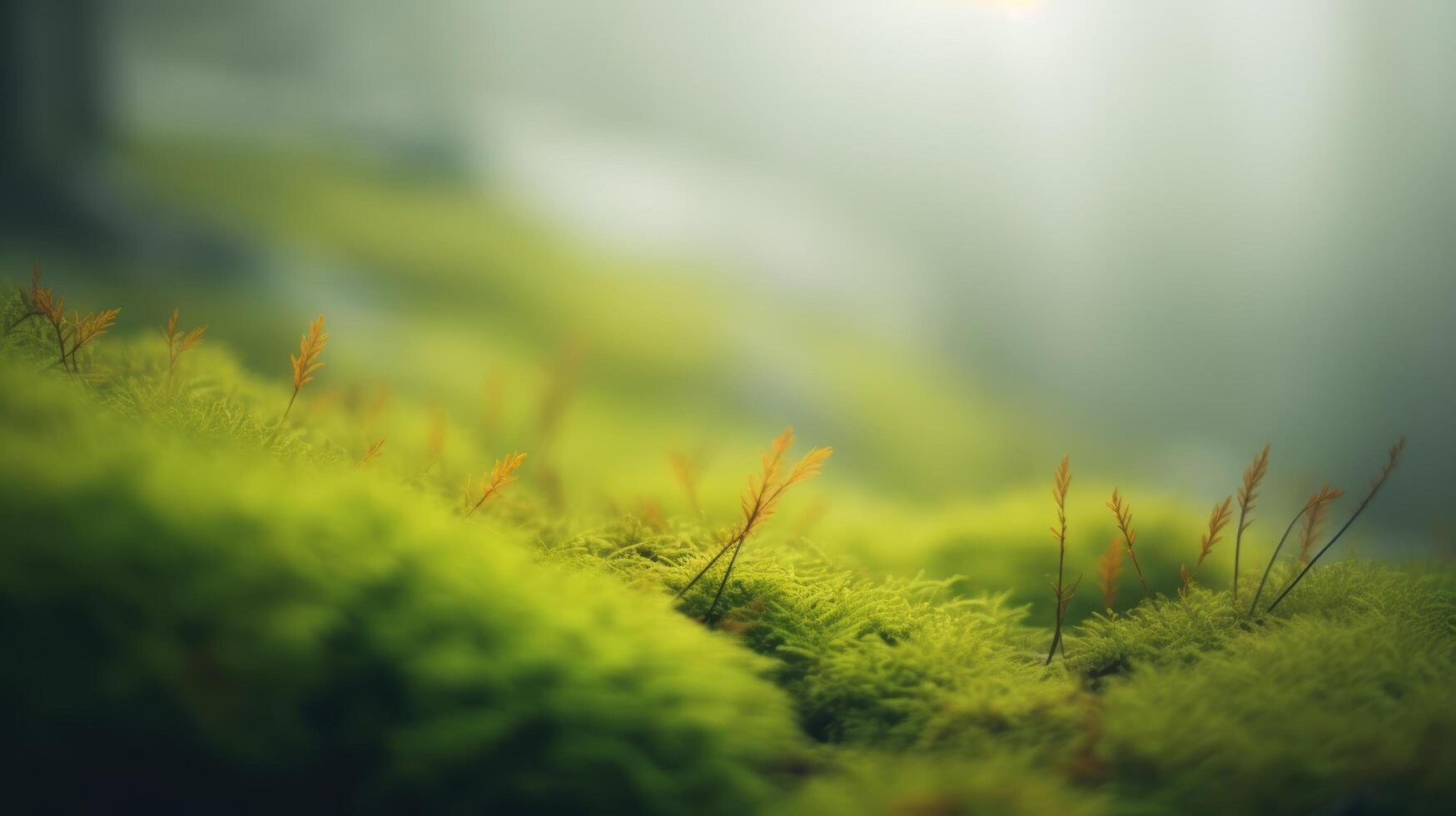 vibrant moss and foliage in nature photo