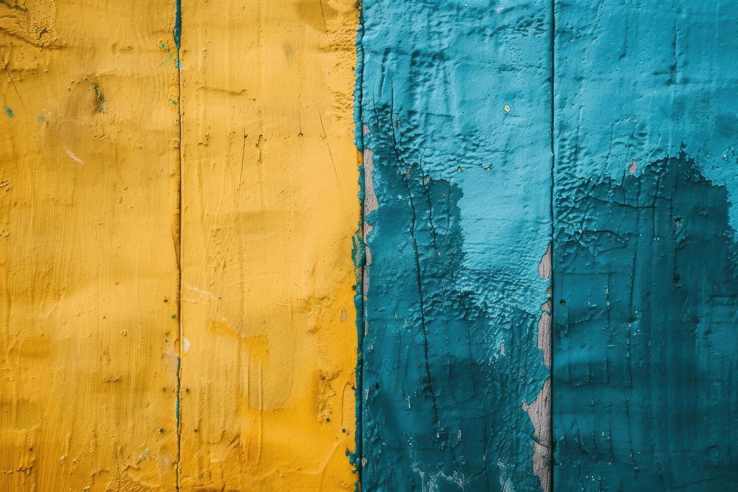 Vibrant painted wooden surface with contrasting colors photo