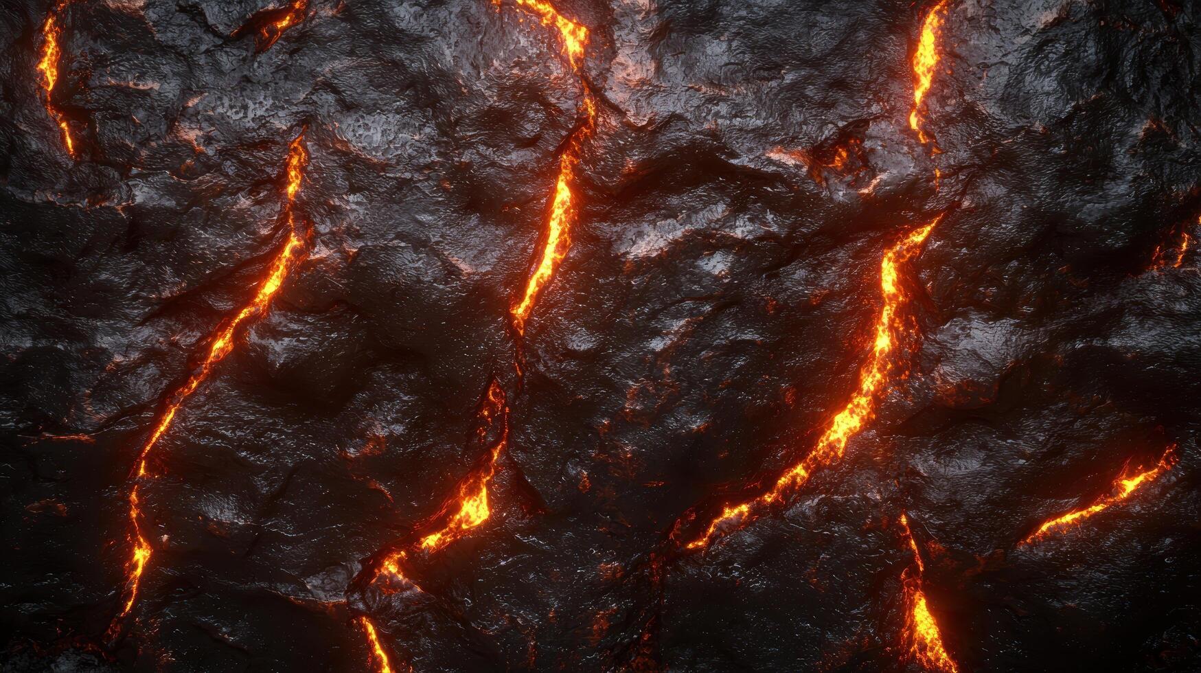 Fiery volcanic rock surface photo