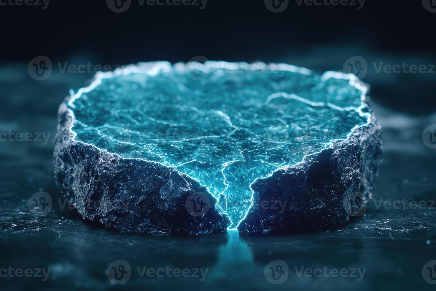 Glowing Crystalline Structure in Icy Waters photo