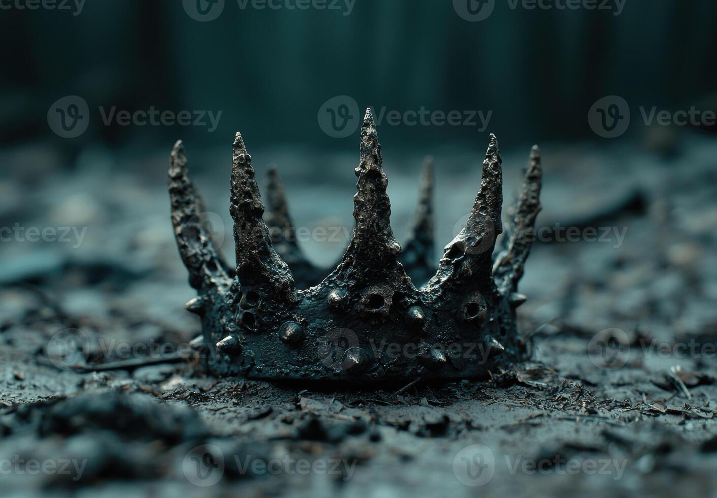 Mysterious dark crown like structure on the ground photo