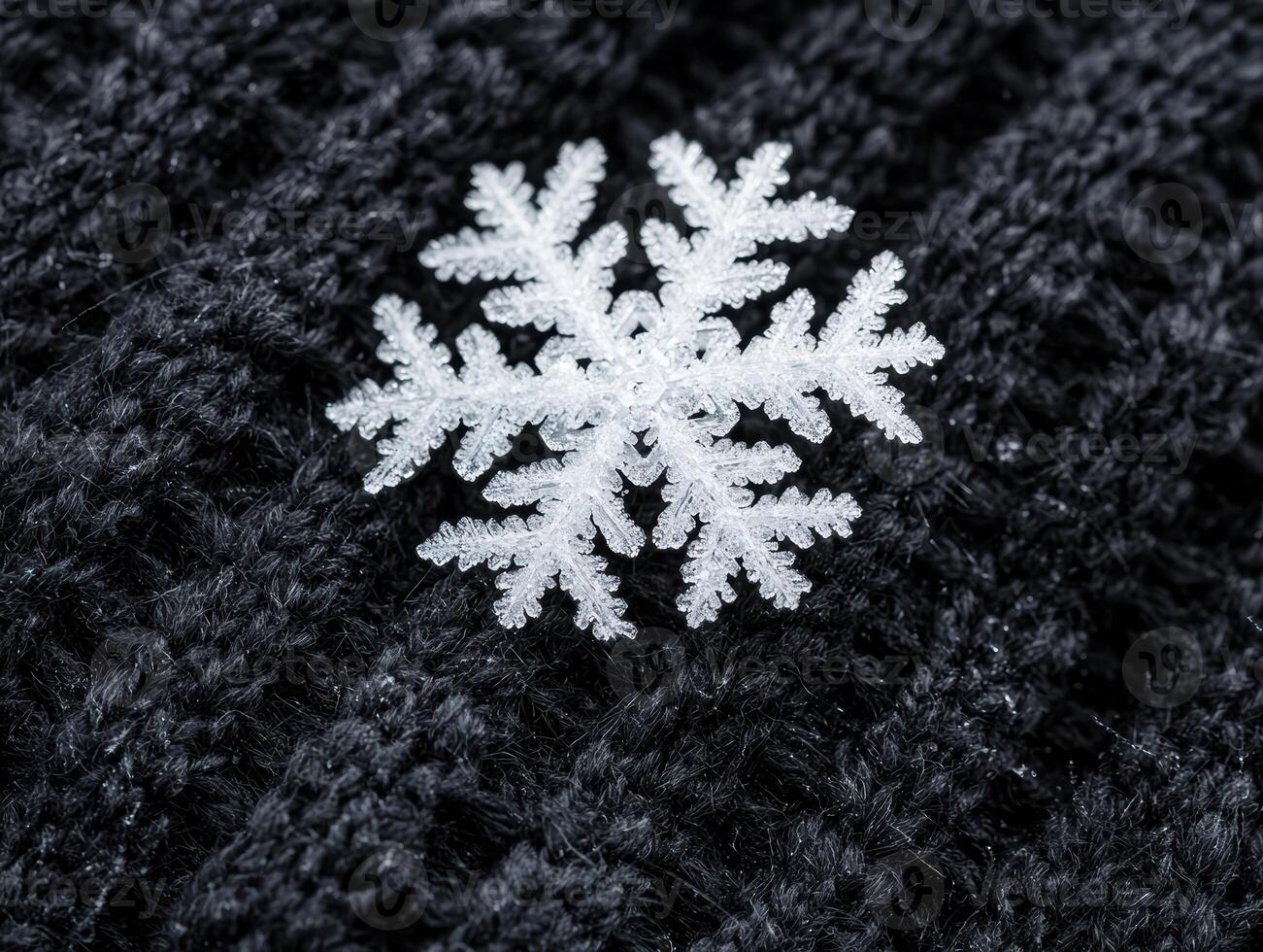 Intricate snowflake on dark background photo