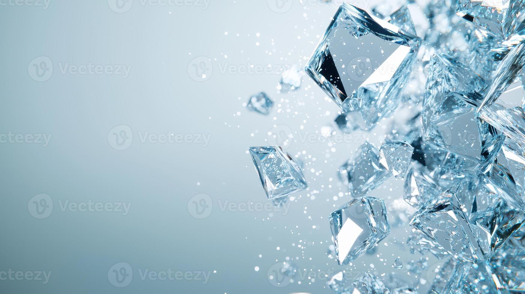 Shimmering ice crystals in winter wonderland photo
