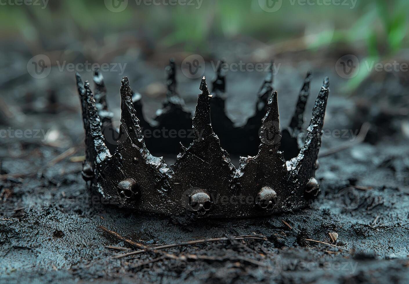 Dark crown on forest floor photo