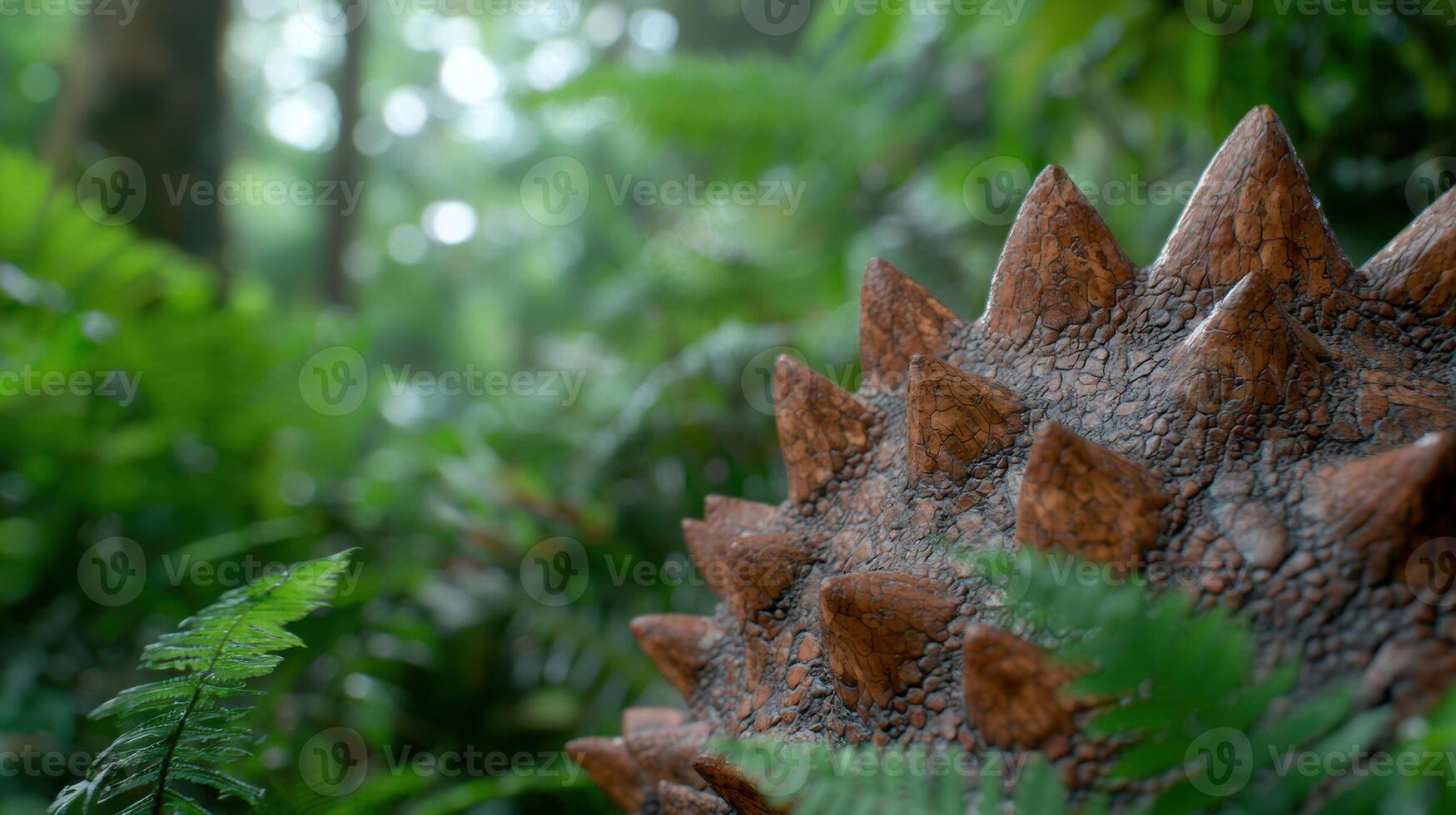 Textured plant pod in lush green forest photo