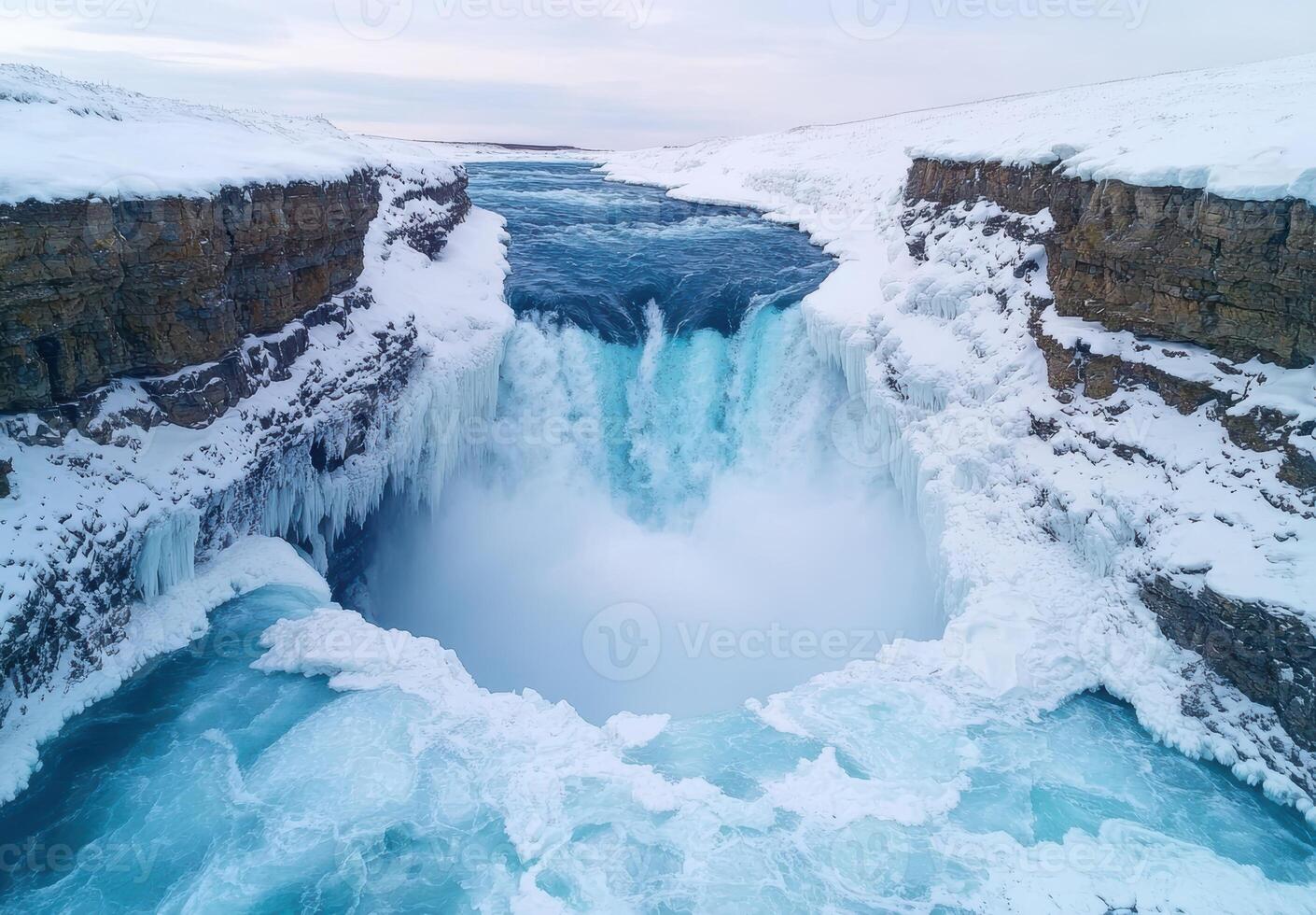 Majestic Frozen Waterfall Landscape photo