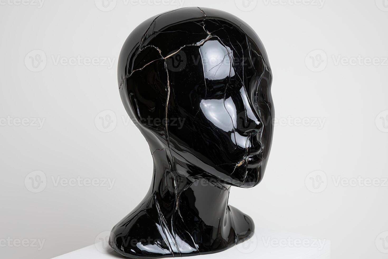 Cracked black mannequin head photo