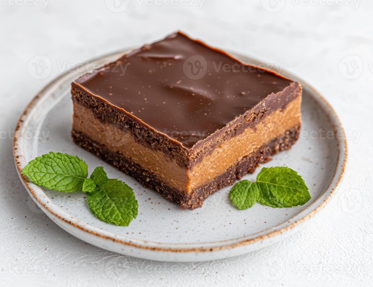 Delicious chocolate peanut butter dessert bar photo