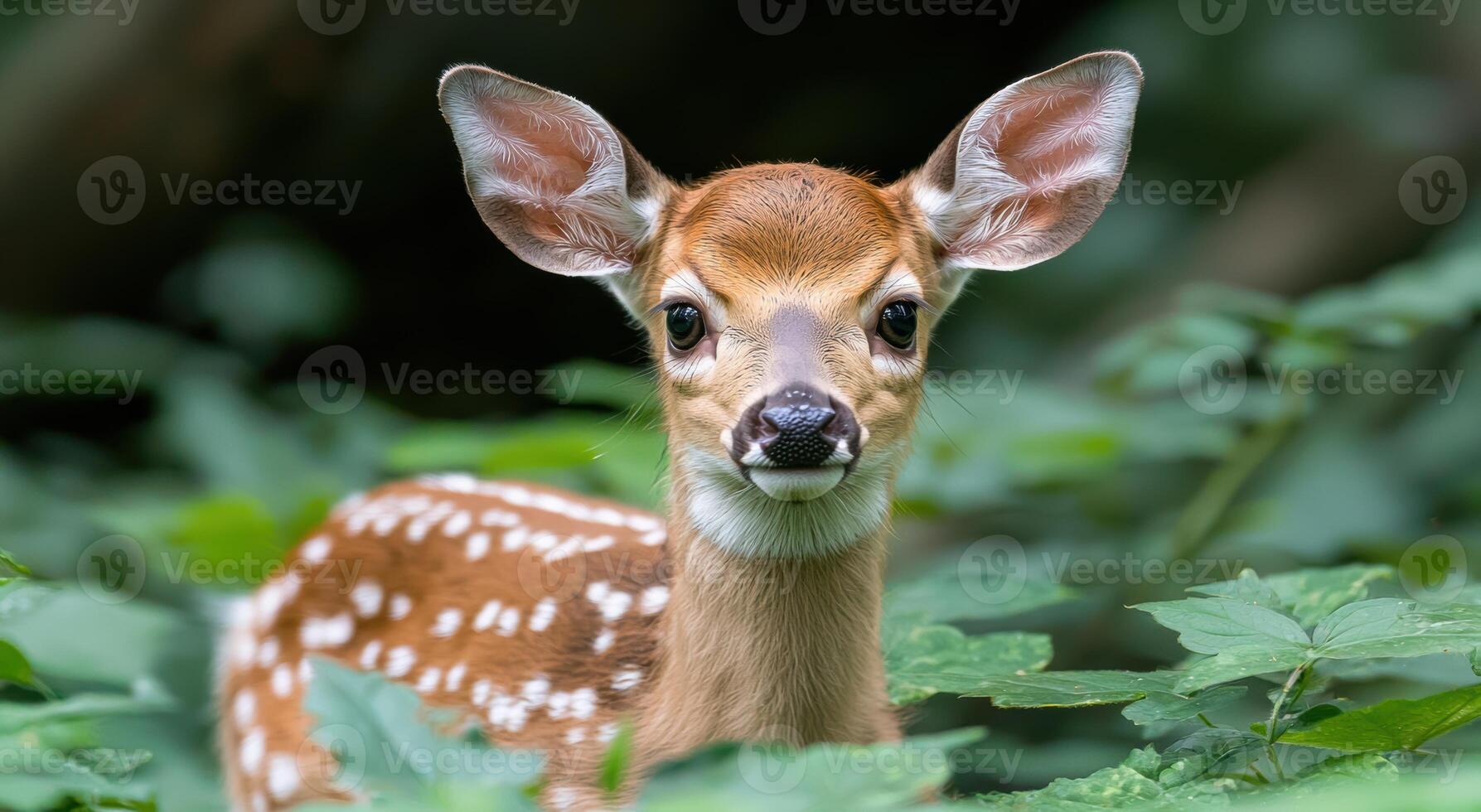 Curious deer in the forest photo