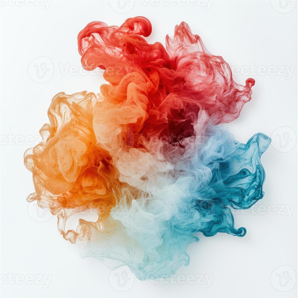 Colorful abstract smoke or ink swirls photo