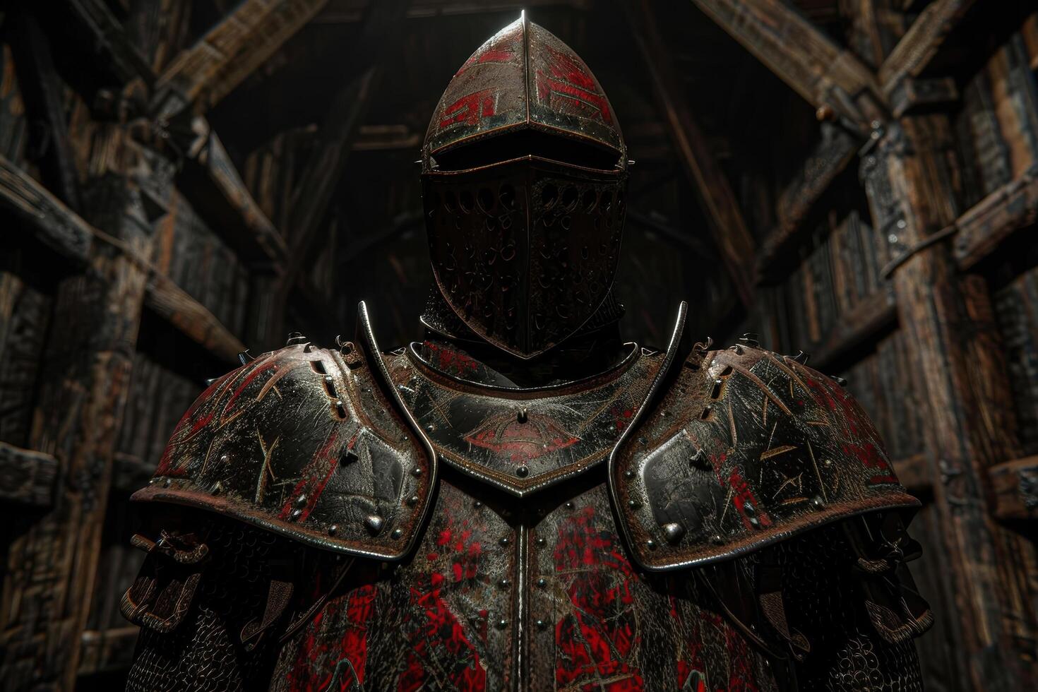Ornate medieval knight armor photo