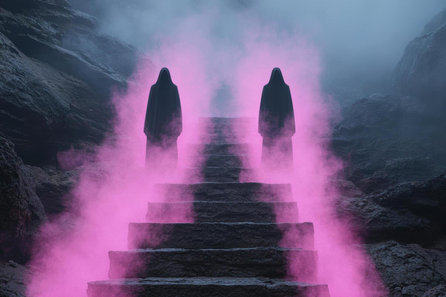 Mysterious figures in the mist photo