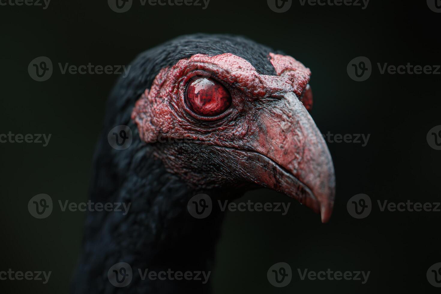 Close up of a red eyed bird photo