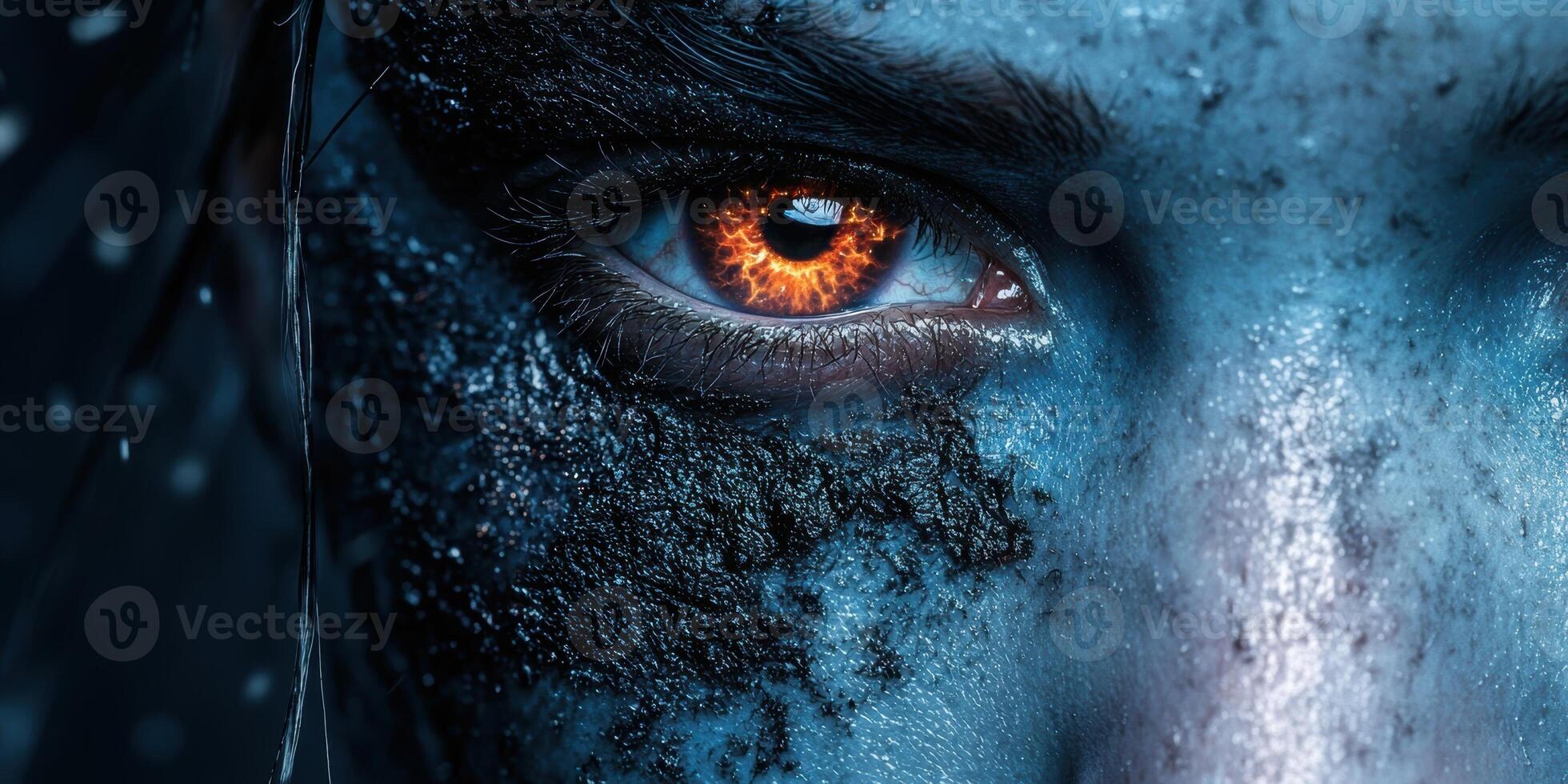 Intense fiery eye in the cold photo