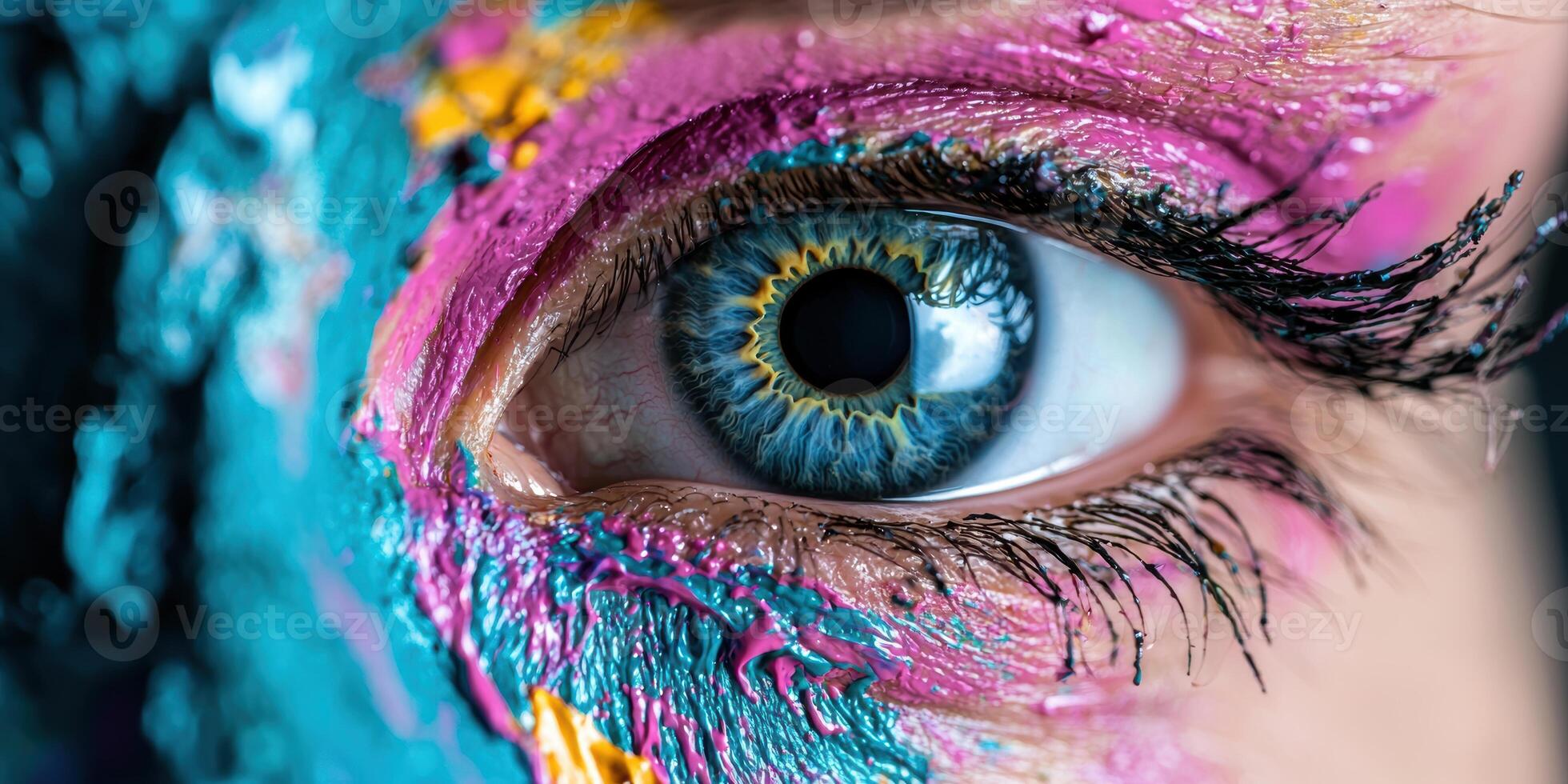Vibrant eye macro photography photo